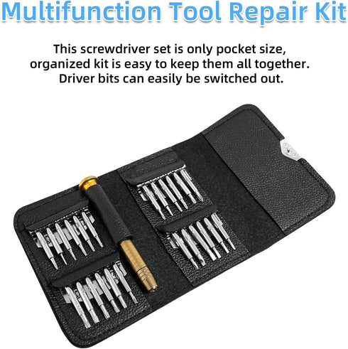 YOUMI Precision Screwdriver Set, 25-1 Tool Repair Kit with Leather Case, Professional Opening Tools Star/Y-type/Triangle/Pentalobe Screwdrivers for iPhone,MacBook,Laptop,Tablet,Game Console,Glasses by YOUMI