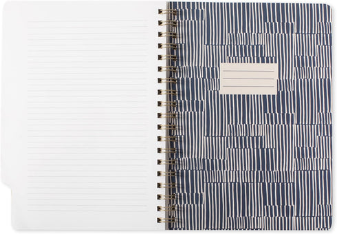 Fringe Studio Large Tab Notebook, Tribal Lines, Flexible Paperback Cover, College Ruled, 5 Subject, 180 Lined Pages
