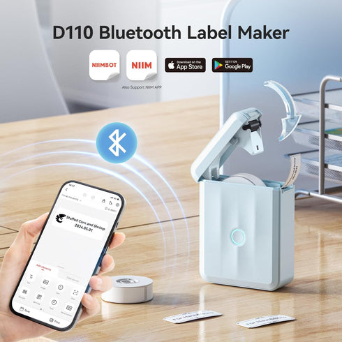 NIIMBOT Label Maker Bluetooth Printer, Portable Label Maker for Household Organization, Quick Home Use, Blue
