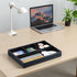 4 KINGFOM Pu Leather Desk Organizer Tray, Compartment Office Storage Supplies Stationery Drawer Tray, Nightstand