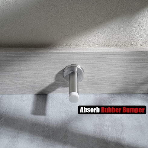 JQK Door Stopper, 304 Stainless Steel Sound Dampening Door Stop Bumper, 1 Pack, Brushed, DSB5-WN
