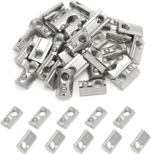Qjaiune 30Pcs M8 Spring T Nut 4040 Aluminum Extrusion T Nuts, Roll-in T