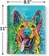 Softcover Love And A Dog Dean Russo 8.5" x 11" Spiral Notebook, 120 Wide Ruled Pages, Durable Gloss Laminated Cover