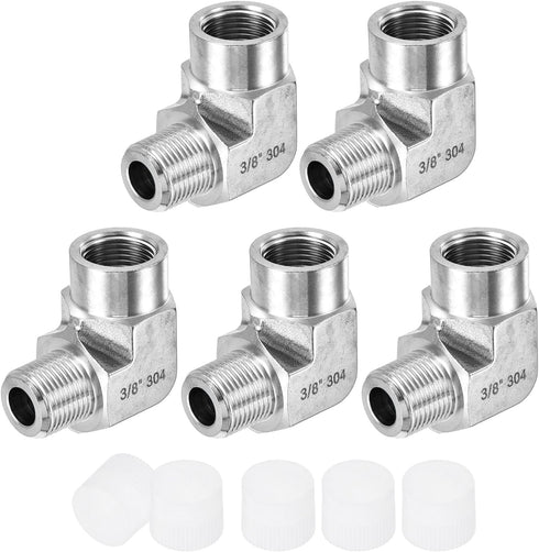uxcell 2Pcs G3/8 Inch Male x G3/8 Inch Female 90 Degree Barstock Street Elbow, 304 Stainless Steel Pipe Fitting Adapter