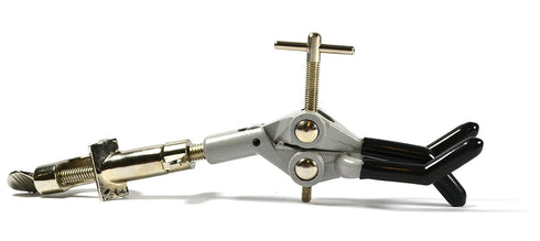 EISCO 3-Finger Lab Clamp with Bosshead Holder for Lab Stand Rod - PVC Coated Prongs, Beaker Holder