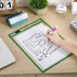 Nezyo 50 Pieces Clear Dry Erase Pockets Reusable Plastic Sleeves Order Folders Teacher Supplies for Classroom (Green)