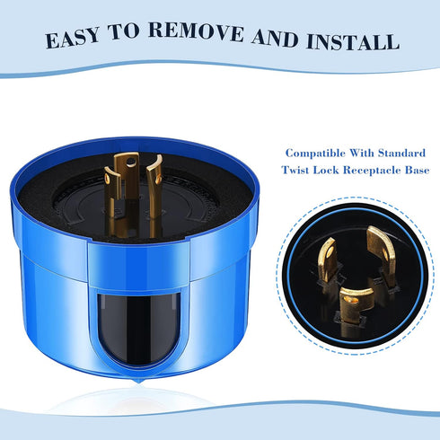 3pcs 120v 277v Flutesan Photocell Twist Lock Photocell Sensor Auto On/Off Switch Blue Light Switch Lock Dusk to Dawn