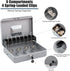 KYODOLED Locking Cash Box with Key, Money Box with Cash Tray, Lightgrey XL Large, 11.81L x 9.45W x 3.54H Inches