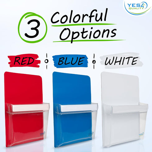 YES4QUALITY Magnetic Pen Holder for Refrigerator, Strong Magnetic Back, Dry Erase Marker Holder, Clear & White Pencil