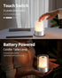 4" inch Set 2 LED Touch Night Light for Nursery Baby Kids of (Chrome), Small Outdoor Waterproof Lamp for Bathroom