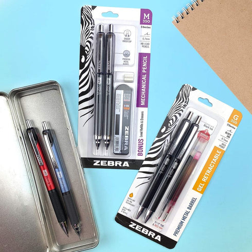 Zebra Pen M-350 Mechanical Pencil, 0.7mm Point Size, Crimson Red Barrel, 2 Pack