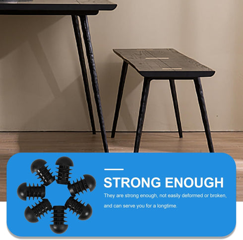 50pcs VALICLUD Black Round Head Furniture Leg Plug End Caps, Tubing Post Insert Covers for Chair and Table Legs