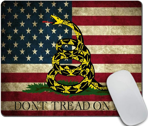 Custom Mouse Pad Design - Don't Tread On Me American US Flag Retro Mouse Pad 9.5 X 7.9 Inch