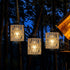EcoGehen 2 Pack Bulb Battery Operated Pendant Light Outdoor Chandelier for Gazebo Hanging Lamp with LED Rattan Shade