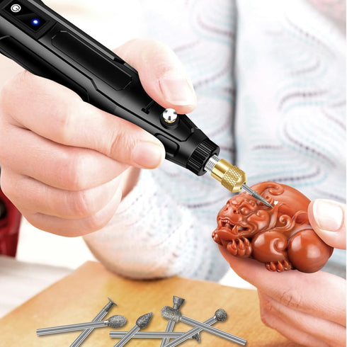 Stone Carving Set, 30PCS Diamond Burr Bits Compatible with Dremel, Polishing Kits for Carving, Engraving, Grinding
