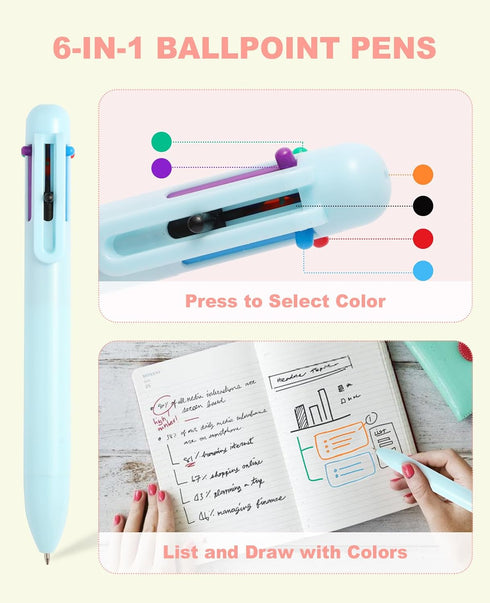 GUGUKUKU 56 Set 0.5-0.7mm, PCS Aesthetic School Supplies Cute Stationary with Pencil Case, Inspirational Ballpoint
