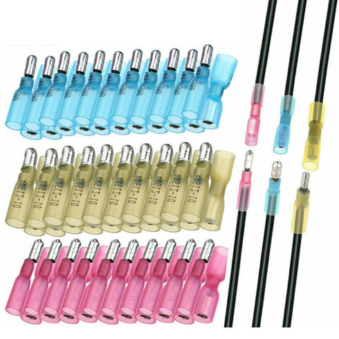 200PCS Heat Shrink Bullet Connectors Kit, Automotive Female & Male Terminals, Insulated Waterproof Crimp Connectors