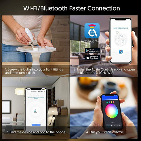 2 Pack E12 Bulb Bulb 5W Bulb 16 Bulb 2.4G B11 LED Light Compatible w/Google Siri Alexa Light Type B Smart RGBCW Million
