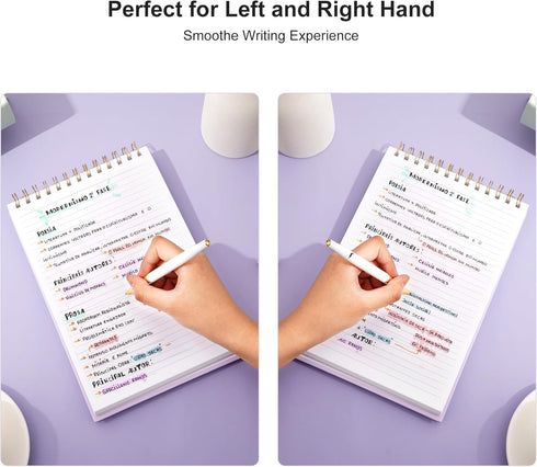 Yoment Top Spiral Notebook, Hardcover Steno Pads, 240 Pages, 7"x10", College Ruled, Left-Handed Notebooks, Purple
