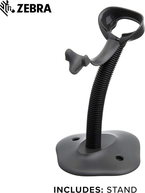 Zebra Technologies LS2208 20-61019-02R Zebra Gooseneck Stand for Series Handheld Scanner Twilight Black