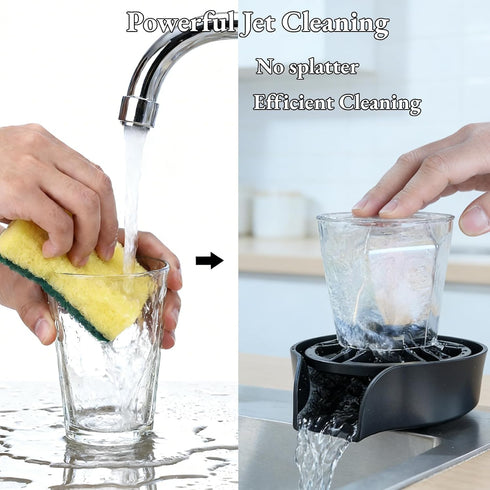 AUNMAS Glass Rinser for Kitchen Sinks, High Pressure Cup Washer Cleaner Sink Attachment Washer Baby Bottle, Glass Cup