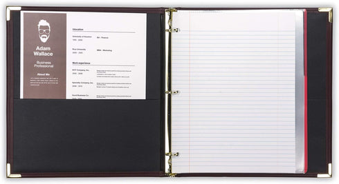 Samsill Classic Collection Executive Presentation 3 Ring Binder/Portfolio Binder, Half Inch Binder, Brass Round Ring (Holds 100 Sheets), Burgundy by Samsill