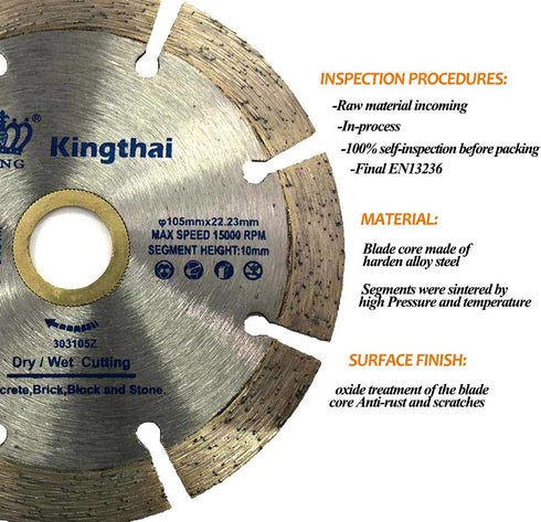 4 Inch Wet Dry Segmented Cutting Concrete Diamond Saw Blade for Masonry with 7/8-5/8 Inch Arbor