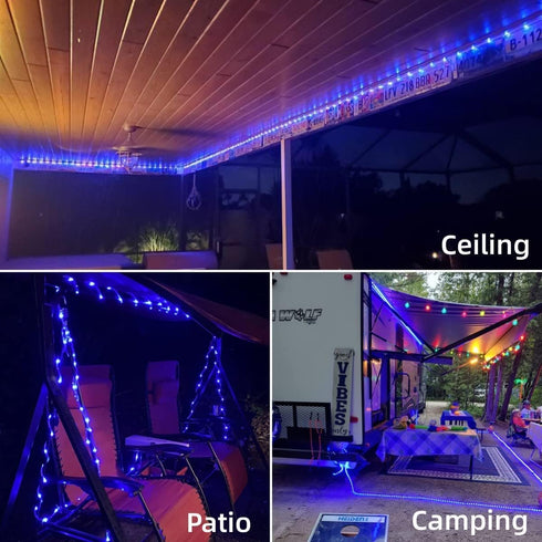 2 Packs 33ft 100 8 YEGUO Solar Rope Lights Outdoor Waterproof, Each LED String Lights, Modes Fairy Lights in Clear Thin