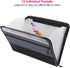 MEGREZ Expanding File Folder with 13 Pockets, 2 Pack A4 Paper Organizer with Zipper, Black