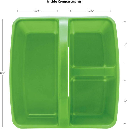 Teacher Created Resources Lime Portable Plastic Storage Caddy, 6-Pack for Classrooms, 3 Compartment Organization