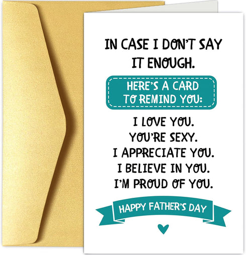 Chenive Husband Father's Day Card Gifts from Wife, Sweet Fathers Day Cards Gifts