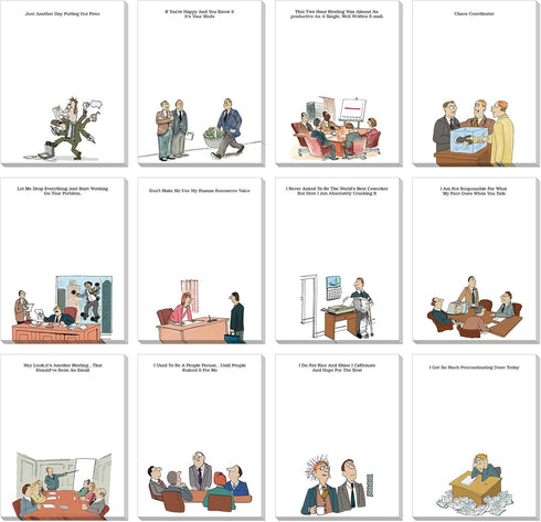 Funny Notepads with Sayings, Sticky To Do List Notepad, Assorted Designs for Workers, 12 Designs, 3 x 3.93 Inch