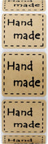 Hybsk Kraft Handmade Stickers, 1 Inch Square, 1,000 Adhesive Labels Per Roll