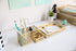 BLU MONACO Office Supplies Gold Desk Accessories, 6 Piece Interlocking Stylish Organizer Set for Women