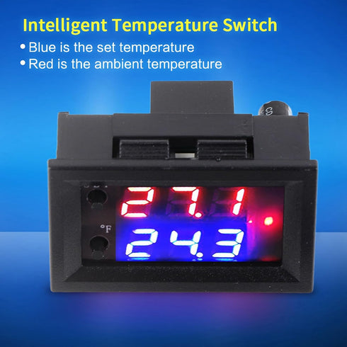 Acouto Digital Display Microcomputer Thermostat Temperature Controller Switch with Sensor, 12V