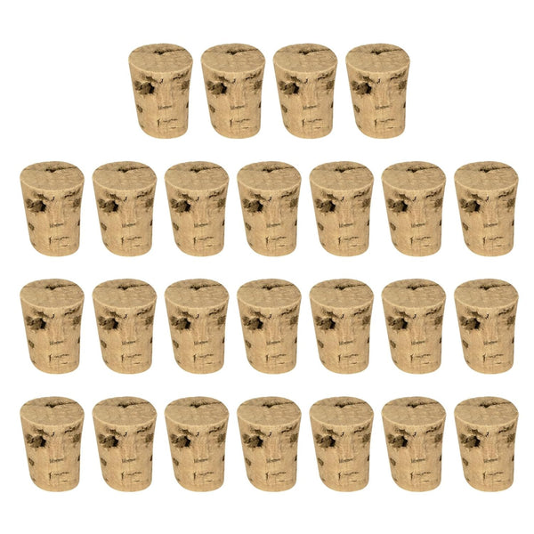 MECCANIXITY Natural Wooden Tapered Cork Stoppers, 15.9x11.9x20.6mm, Dark Wood Color, Pack of 36 for Wine Beer Crafts