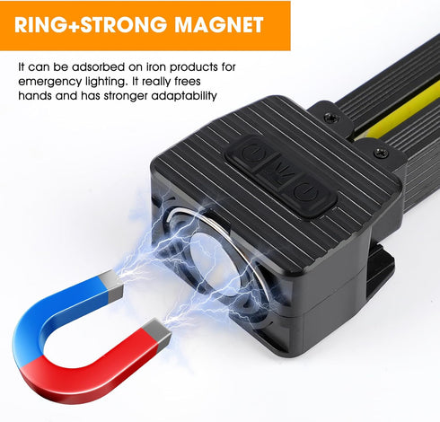 OKNIAO 7th Dimming 180 (1 Gym Lamp,Magnetic Gym Lamp for Posing, Portable Magnet LED Flashlight with Hanging Hook, Gear