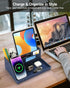 Desk Organizer with Charging Station, Nightstand Organizer Phone Docking Station, Men Gift Husband Wife Anniversary Dad