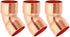 PATIKIL 5/8" ID 1mm Thick Elbow Copper Fitting, 3pcs 99.9% Pure Copper 45 Degree Pipe Fitting
