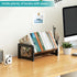 ELITEROO Desktop Bookshelf Organizer, Wood Slanted Desk Bookshelf, Small Tabletop Book Rack, Portable Mini Bookcase