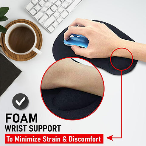 New Horrizon - Ergonomic Mouse Pad with Wrist Rest, Gel Wrist Support Mousepad, Pain Relief Laptop Computer Mouse Pad