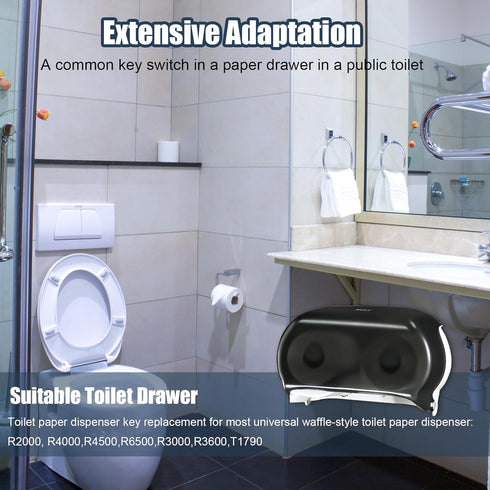 PEUTIER 10pcs Toilet Paper Dispenser Key, Universal Paper Towel Dispenser Key Replacement Tissue Dispenser Key Hard