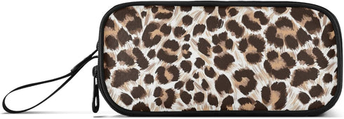 Leopard Cheetah Print Large Capacity Pencil Case, Pen Bag with Compartment, Students Stationery Organizer for School