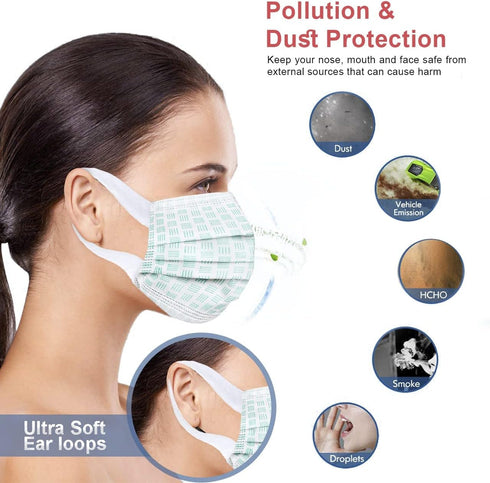 Disposable Face Masks 3 Ply with Ultra Soft Ear Loops - Beautifully Printed Breathable Protection Masks (50 Count, Pack