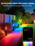2200K-6500K IP65 4 Pack OUTON Pathway Lights Outdoor, Smart Low Voltage Landscape Lighting with RGB and White, APP