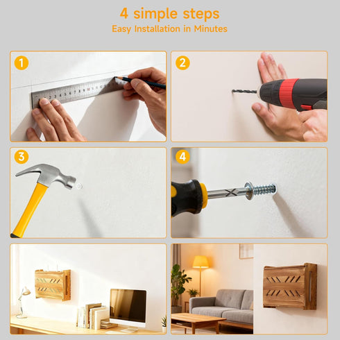 Adjustable Projector Shelf & Router Shelf -Router Box Hider, Modem Cable Router Cover Organized Power Strip Cable