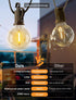 38FT 15 Bulbs, 3 Dimmable Brightown Solar String Lights Outdoor Waterproof with Remote Cable Ties and Hooks, Patio