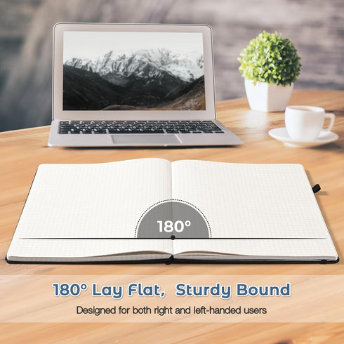 Blank Notebook, Large Hardcover Sketch Book, 8.5" x 11", Unlined Journal for Drawing Art, Navy, A4, Lay Flat