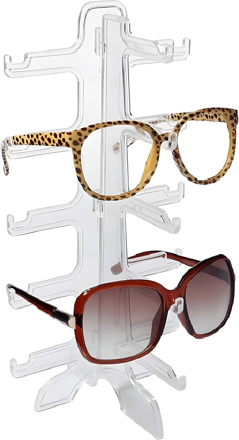 MAGIKON 5 Layers Glasses Holder, Eyeglasses Sunglasses Display Rack, 5-Layer Transparent
