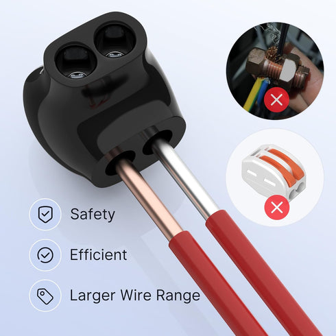2 Port Insulated Multi Tap Connector, 4-14 AWG Aluminum to Copper Wire Connectors, 5 Pack